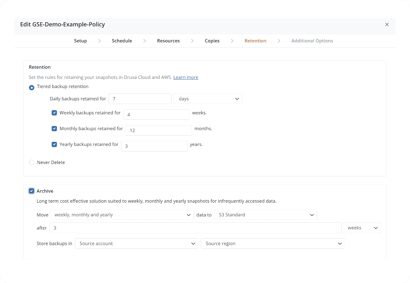 Optimize LTR costs with automated archiving