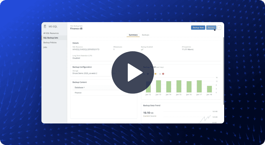 See Druva in action in the Microsoft SQL demo