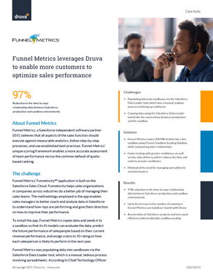 Funnel Metrics leverages Druva to optimize sales performance