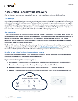 Accelerated Ransomware Recovery