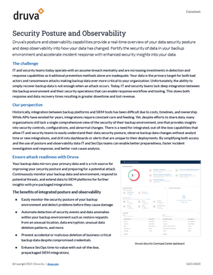 Druva Security Posture and Observability