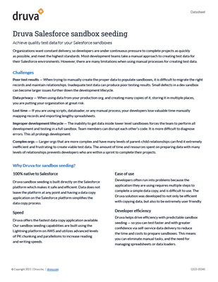 Druva Salesforce sandbox seeding