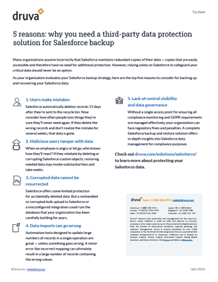 5 reasons: why you need a third-party data protection solution for Salesforce backup